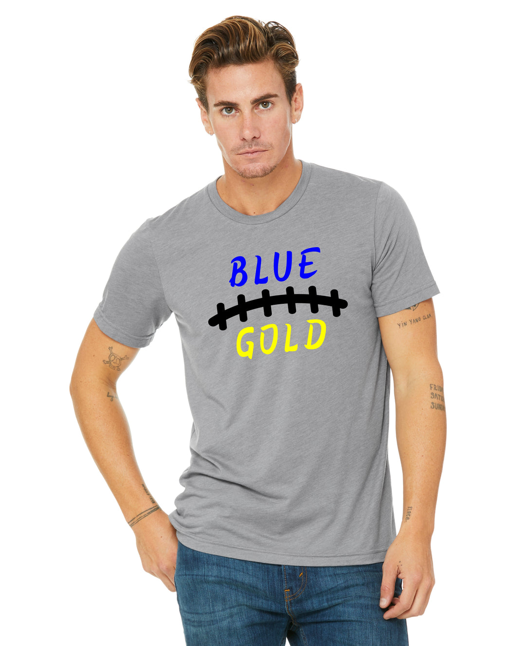 Football Blue and Gold Laces Unisex