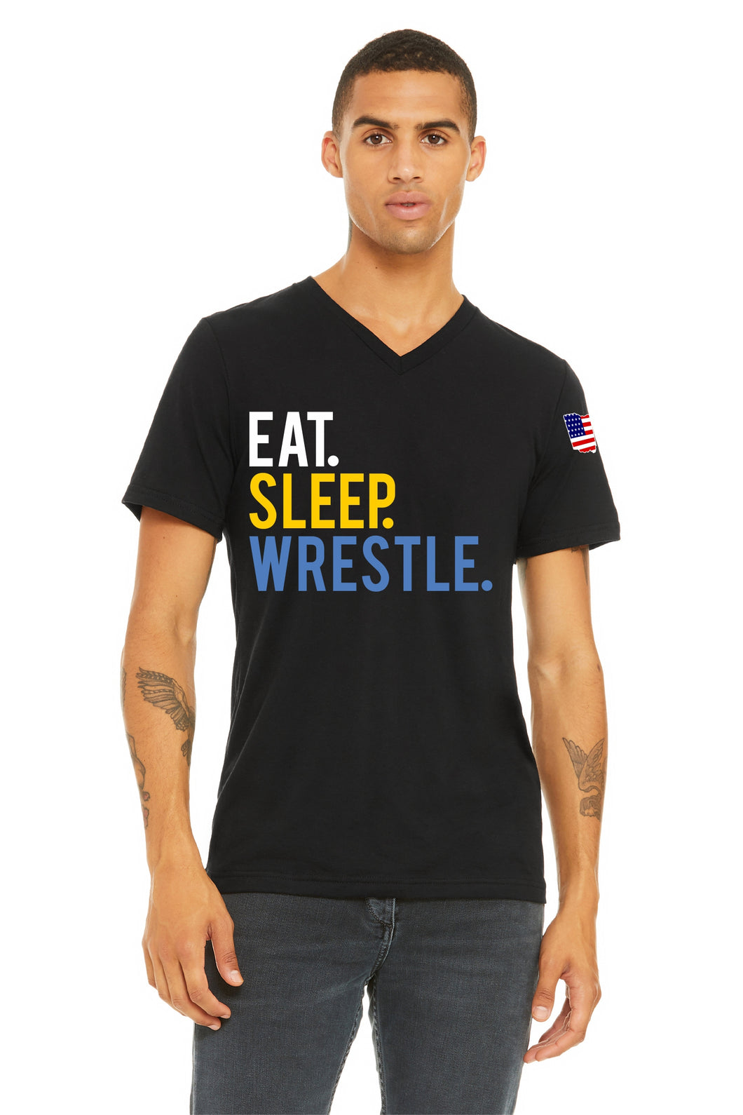 Eat Sleep Wrestle Vneck Unisex