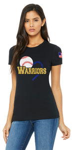 Baseball/Softball Warrior Heart Glitter Women's
