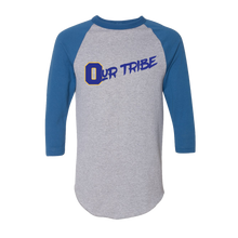 Load image into Gallery viewer, Our Tribe Gray and Blue Raglan Unisex